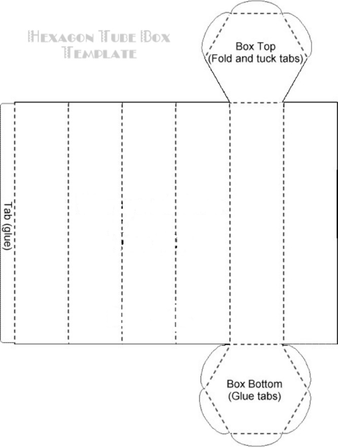 hexagon box template printable