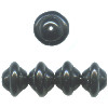 8x10mm Opaque Black Pressed Glass SATURN Beads