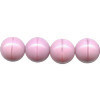 10mm Opaque Pink Stripe *Vintage* Czech Pressed Glass SMOOTH ROUND Beads