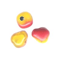 9x10mm Translucent Yellow & Red Czech Pressed Glass PEAR Charm Beads