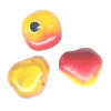 9x10mm Translucent Yellow & Red Czech Pressed Glass PEAR Charm Beads