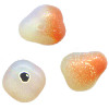 9x10mm Orange & White Czech Pressed Glass PEAR Charm Beads