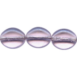 8x10mm Transparent Amethyst Pressed Glass FLAT OVAL Beads