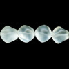 10mm Transparent Frosted Crystal Pressed Glass TWISTED ROUND Beads