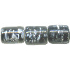 8x10mm Crystal & Black Givre Lampwork CYLINDER Beads