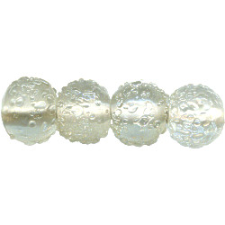10mm Crystal Sugared *Vintage* Czech Lampwork Snowball ROUND Beads