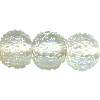 10mm Crystal Sugared *Vintage* Czech Lampwork Snowball ROUND Beads