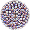 11/o Czech SEED BEADS - Striped; Red, White & Blue