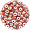 11/o Czech SEED BEADS - Striped, Red on White