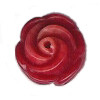12mm Hand Carved Red Coral ROSE Bead