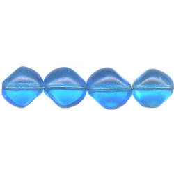 12x12mm Transparent Capri Blue Pressed Glass BAROQUE Beads