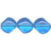 12x12mm Transparent Capri Blue Pressed Glass BAROQUE Beads