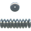 5x12mm Opaque Black Luster (Gunmetal) Pressed Glass SAUCER Beads