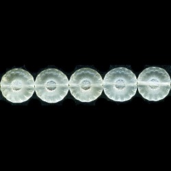12mm Transparent Frosted Crystal Pressed Glass Flower/Daisy FLAT DISC/COIN Beads