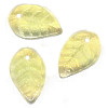 7x12mm Transparent Light Green over Jonquil Yellow Givre Pressed Glass LEAF Beads