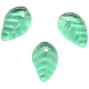 7x12mm Transparent Medium Green Pressed Glass LEAF Beads