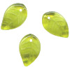 7x12mm Olive Green Givre Pressed Glass LEAF Beads
