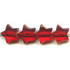 12mm Transparent Red Pressed Glass STAR Beads