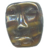 11x13mm Opaque Tigereye Swirl Pressed Glass MASK Beads