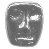 11x13mm Opaque Black Luster (Gunmetal) Pressed Glass MASK Beads