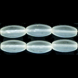 6x13mm Transparent Frosted Crystal Pressed Glass 4-Sided BEVELED OVAL Beads