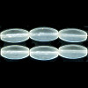 6x13mm Transparent Frosted Crystal Pressed Glass 4-Sided BEVELED OVAL Beads