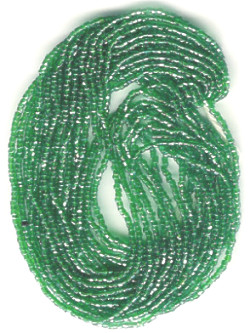 13/o Czech 3-CUT Beads - Trans. Emerald Green