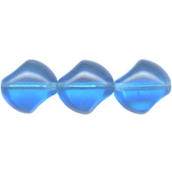 12x14mm Transparent  Capri Blue Pressed Glass BAROQUE Beads