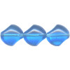 12x14mm Transparent  Capri Blue Pressed Glass BAROQUE Beads