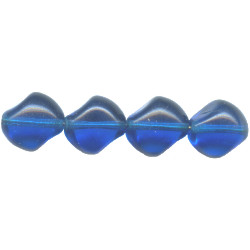 12x14mm Transparent Dark Capri Blue Pressed Glass BAROQUE Beads