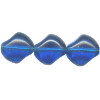 12x14mm Transparent Dark Capri Blue Pressed Glass BAROQUE Beads