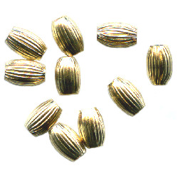 3x5mm 14kt Gold-Filled CORRUGATED OVAL / RICE Beads
