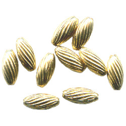 3x7mm 14kt Gold-Filled CORRUGATED OVAL / RICE Beads