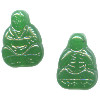 10x15mm Tranlsucent Emerald Green Czech Pressed Glass BUDDAH Beads