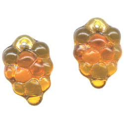 12x15mm Transparent Topaz Pressed Glass GRAPES Charm Beads