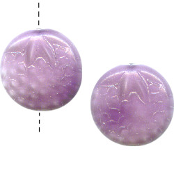18mm Lavender Sorbet Pressed Glass Raspberry DISC Beads