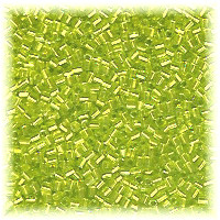 15/o HEX BEADS: Trans. Chartreuse Green S/L