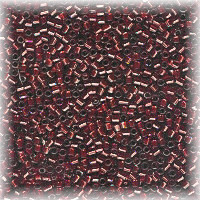 15/o HEX BEADS: Trans. Red S/L