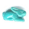 10x15mm 3-D Natural Blue Turquoise RABBIT Animal Fetish Bead