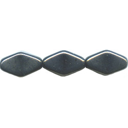 10x17mm Opaque Black Luster (Gunmetal) Pressed Glass 4-Sided BICONE Beads