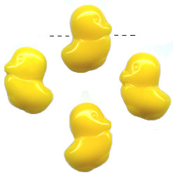 14x18mm Opaque Yellow Pressed Glass DUCK / CHICK Beads