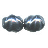 14x18mm Opaque Black Luster (Gunmetal) Pressed Glass BAROQUE Beads