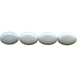 14x20mm Opaque Grey Pressed Glass FLAT OVAL Beads