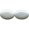 14x20mm Opaque Grey Pressed Glass FLAT OVAL Beads
