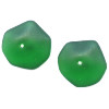9x20mm Transparent Dark Green Matte *Vintage* Czech Pressed Glass WAVEY DISC Beads