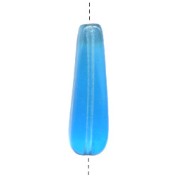 6x26mm Transparent Capri Blue Czech Pressed Glass 4-Sided Focal DROP Bead