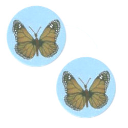12mm Polymer Cane *Monarch Butterfly* Flat DISC Beads