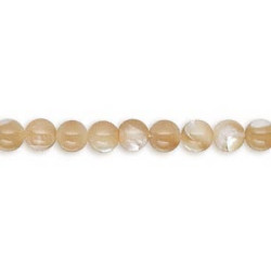 16" Strand, 5mm Natural Mother of Pearl ROUND Beads