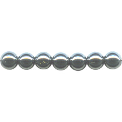 5mm Opaque Black Luster (Gunmetal) Pressed Glass SMOOTH ROUND Druk Beads
