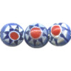 5mm Red, White & Blue Glass Star CHEVRON Beads - Side Drilled